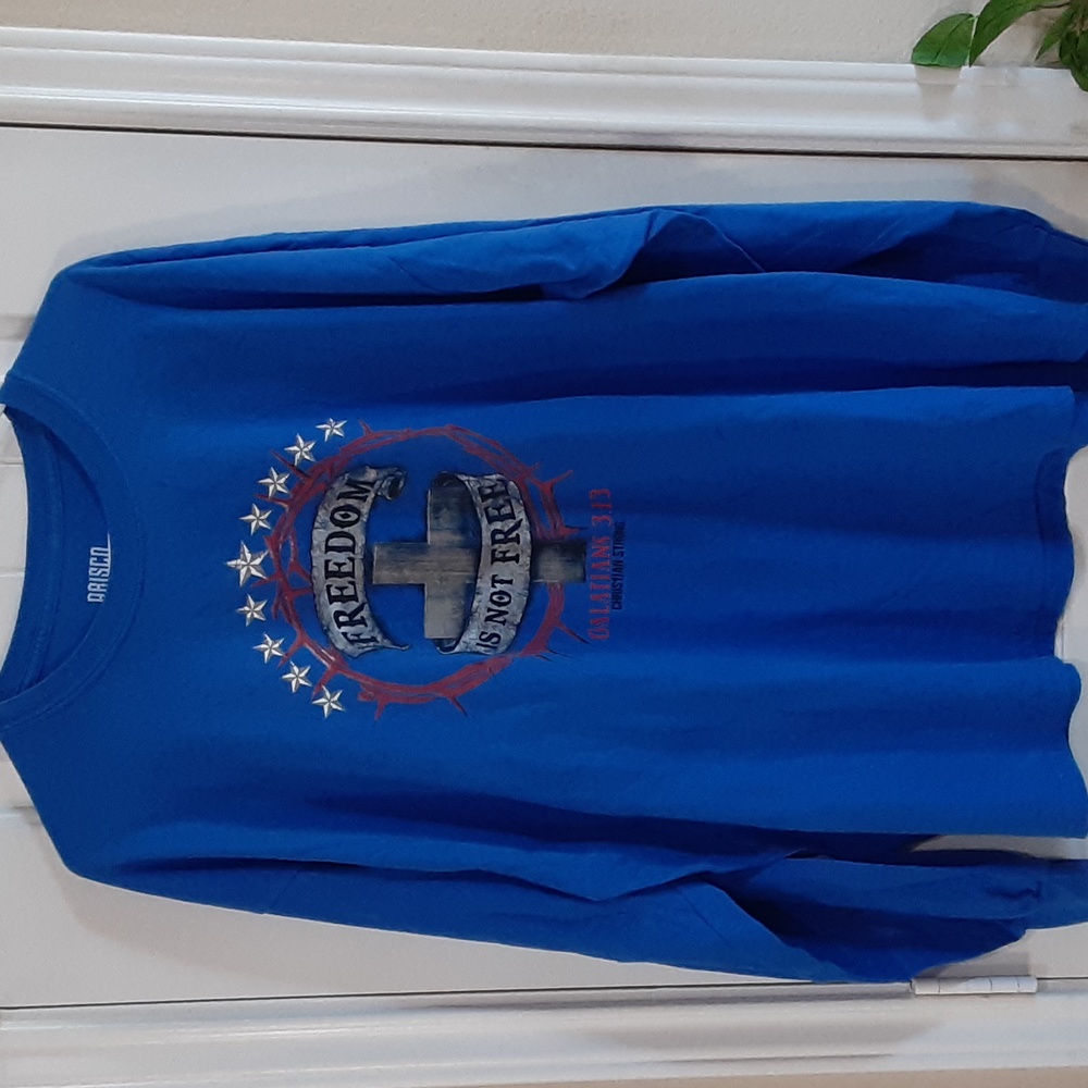 Brisco Brands "Freedom is Not Free" Galatians 3:13 Long Sleeve - 2X -EUC